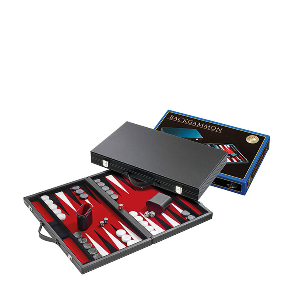 Backgammon rood medium 38x23,5cm Backgammon rood (38x23,5cm)
