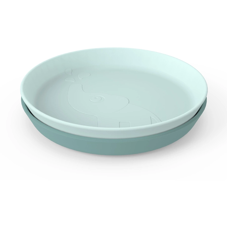 Done by Deer™ Teller Kiddish 2-er Pack Elphee Blau