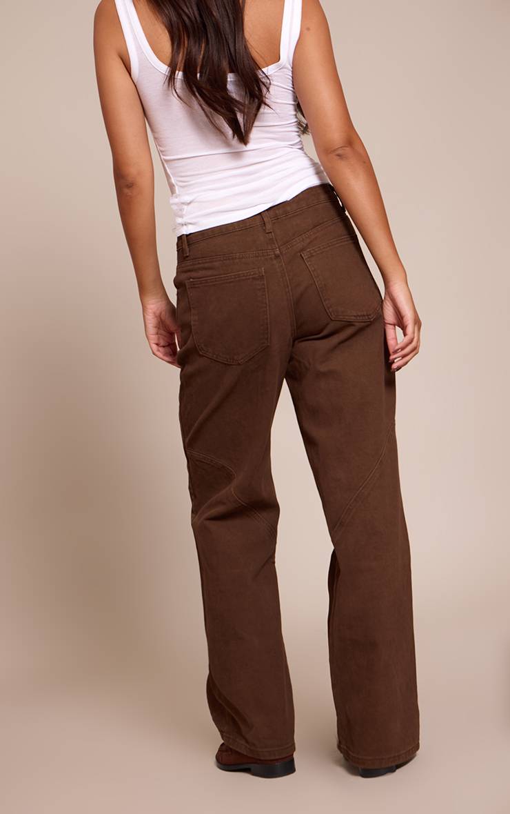 Chocolat Jean À Détails De Coutures Western