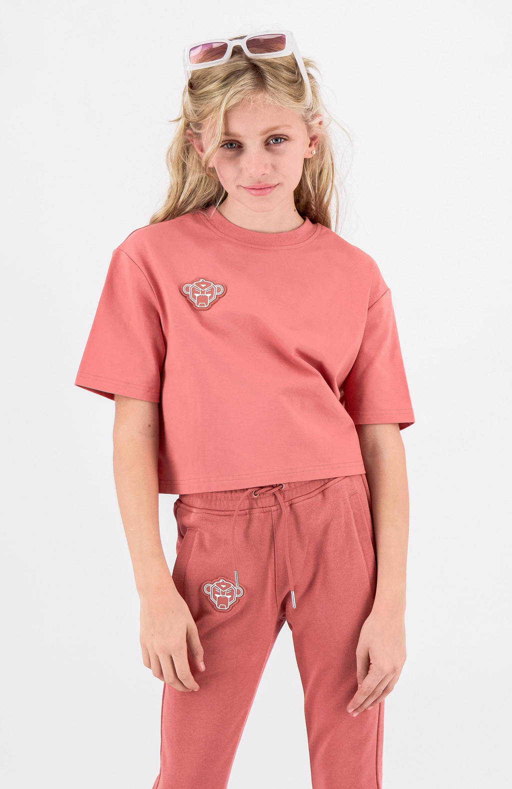 BLACK BANANAS T-shirt met printopdruk zalm