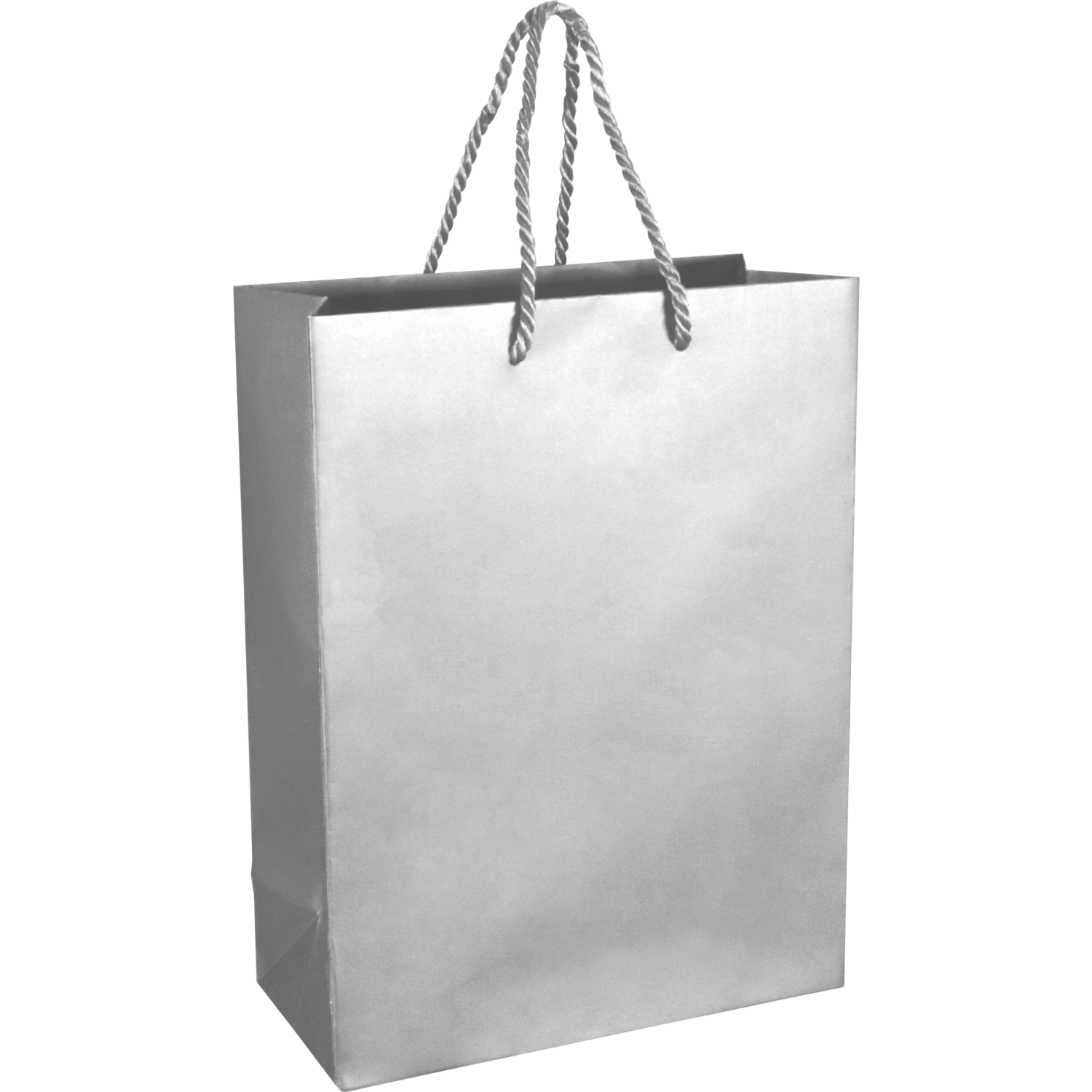 Tas, Papier, met koord, 22x 10x29cm, draagtas, zilver