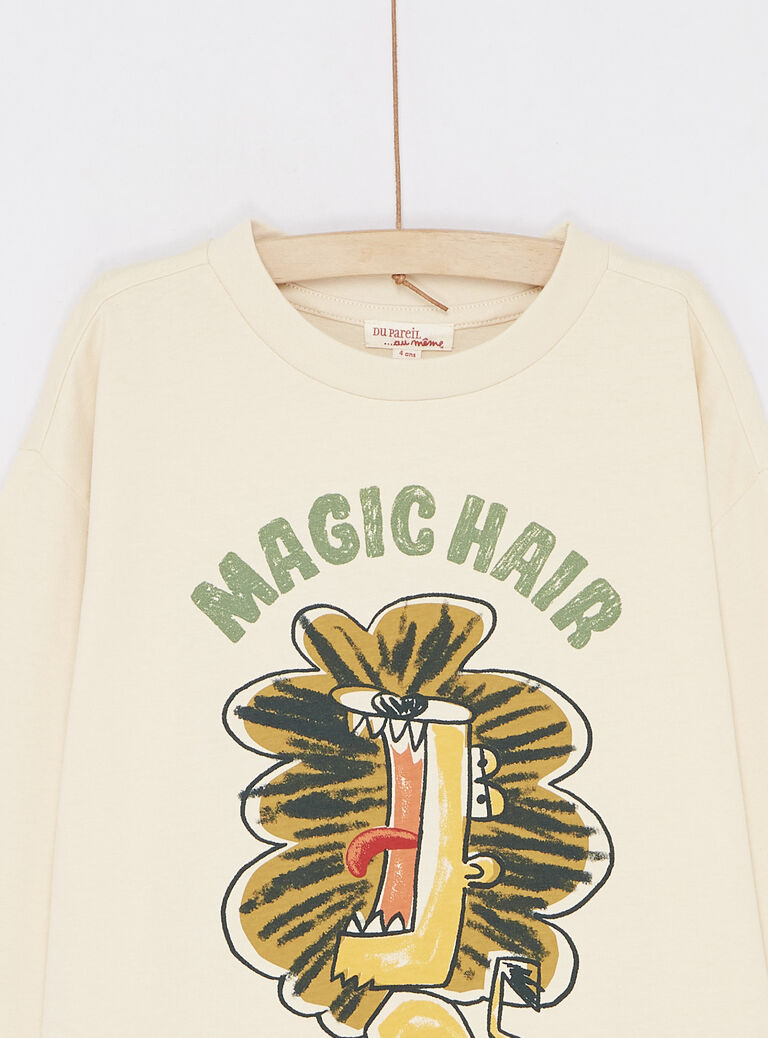 T-shirt crème à manches longues garçon