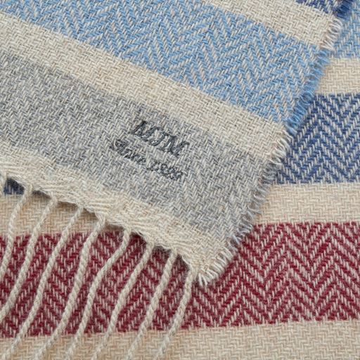 MJM Teo 42 Cash Mix Halstørklæde, Grey/Blue/Red