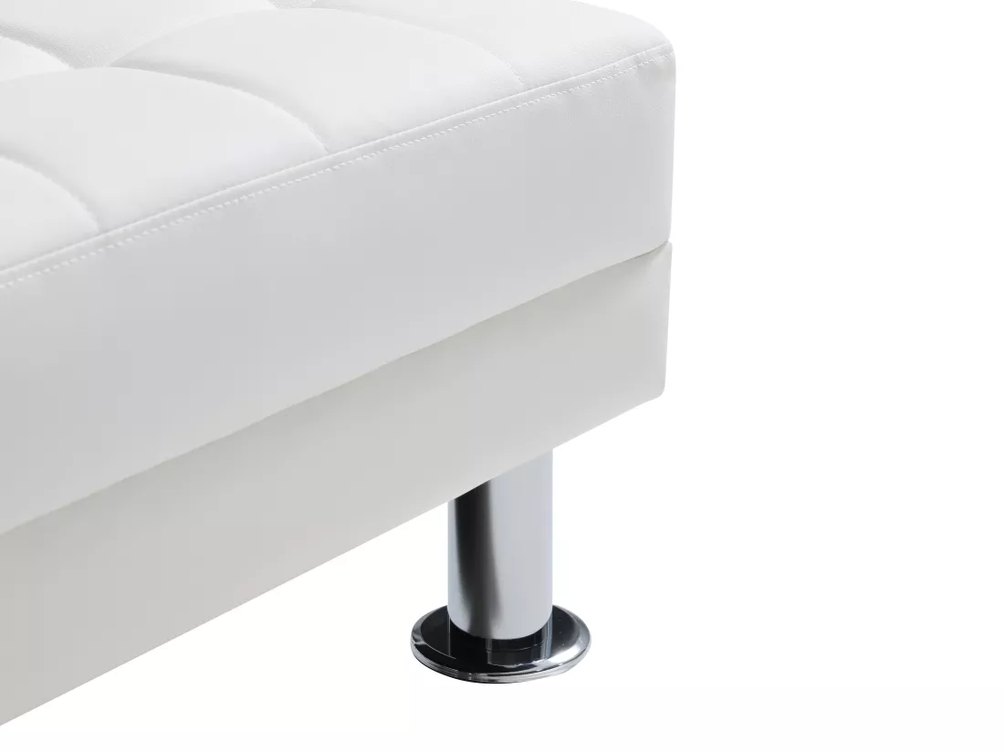 Canapé d'angle convertible et réversible en simili blanc WILLIS II