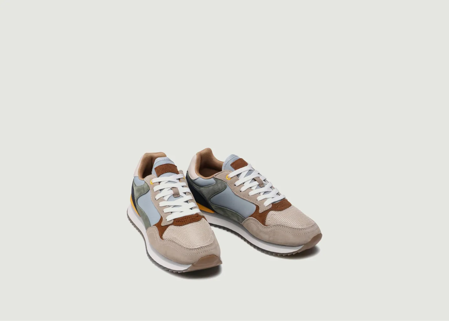 Sneakers basses de running cuir et tissu Montevideo Hoff