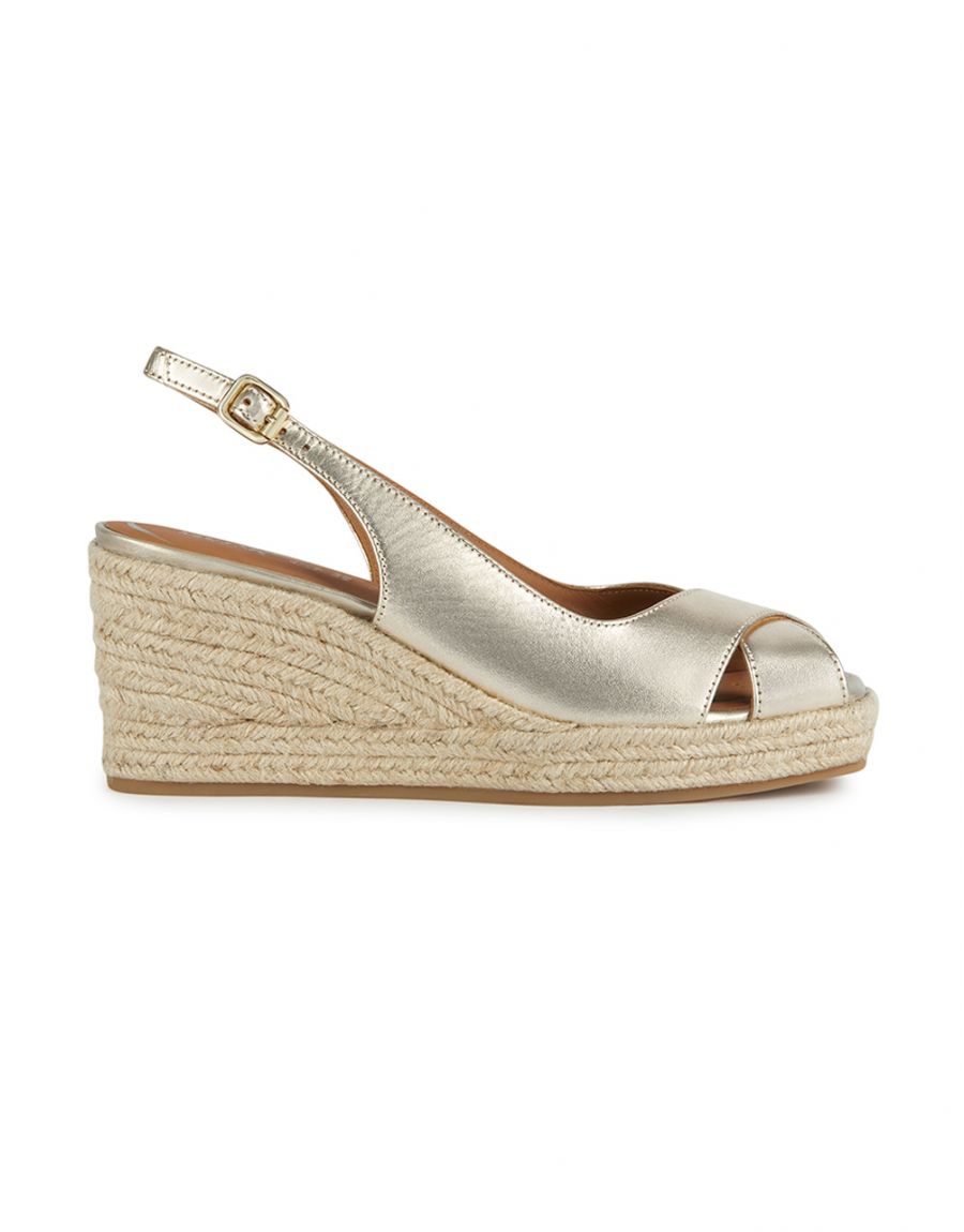 Sandales cuir doré