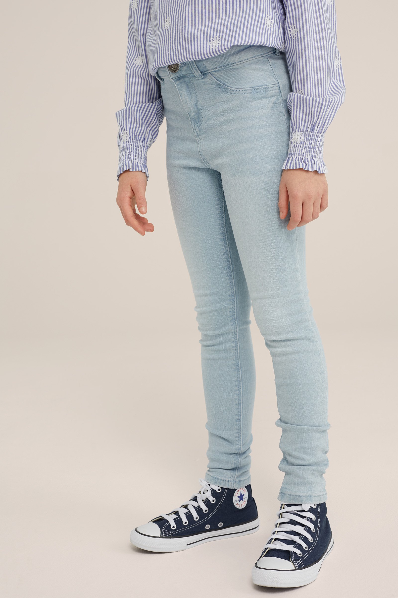 Meisjes super skinny jegging met stretch Blue Ridge IJsblauw
