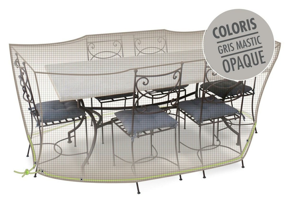 Housse de protection cover one pour table rectangulaire + 8 chaises - 240 x 130