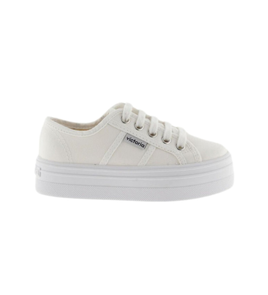 Victoria Plataforma de lona blanco -Altura plataforma: 4,5cm-