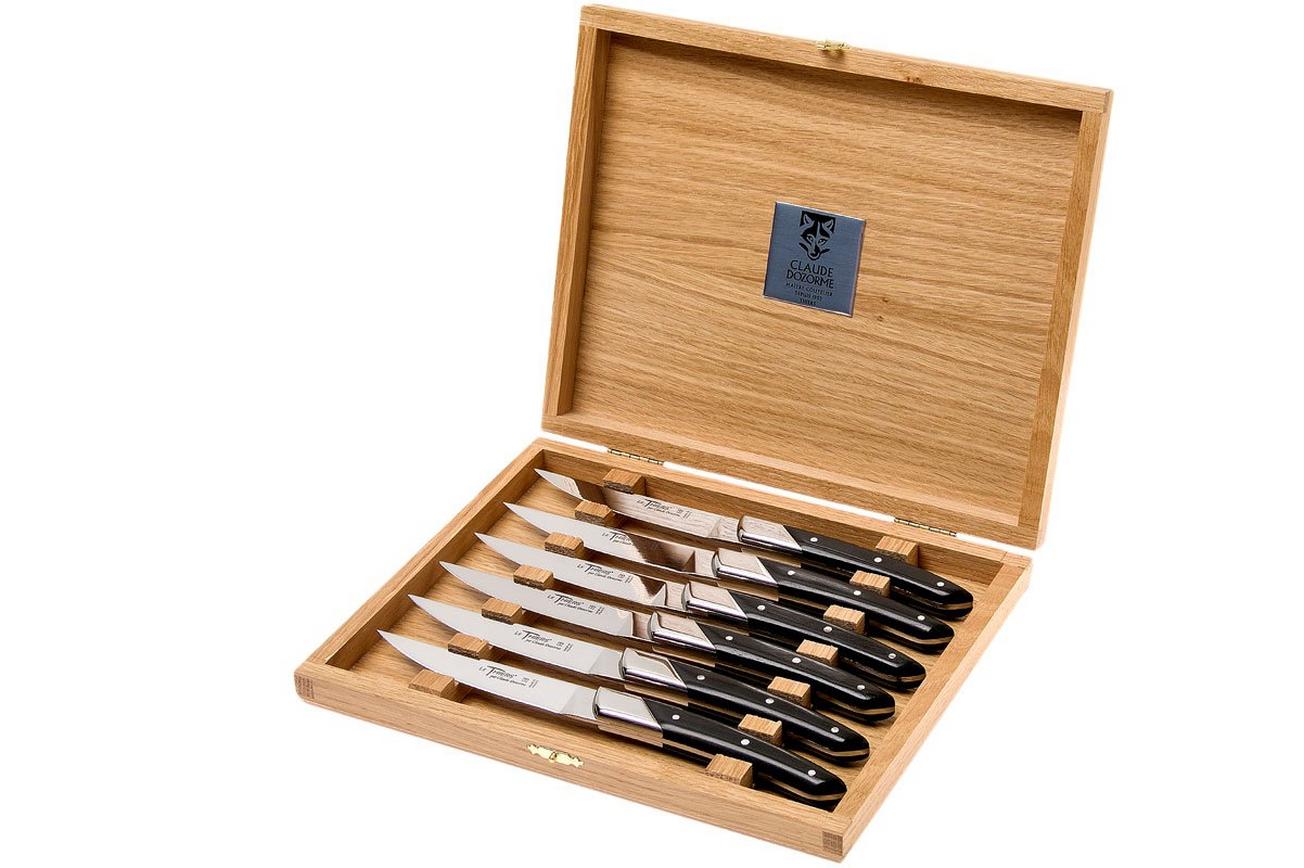Claude Dozorme Le Thiers steakmesset 6-delig, Ebbenhout