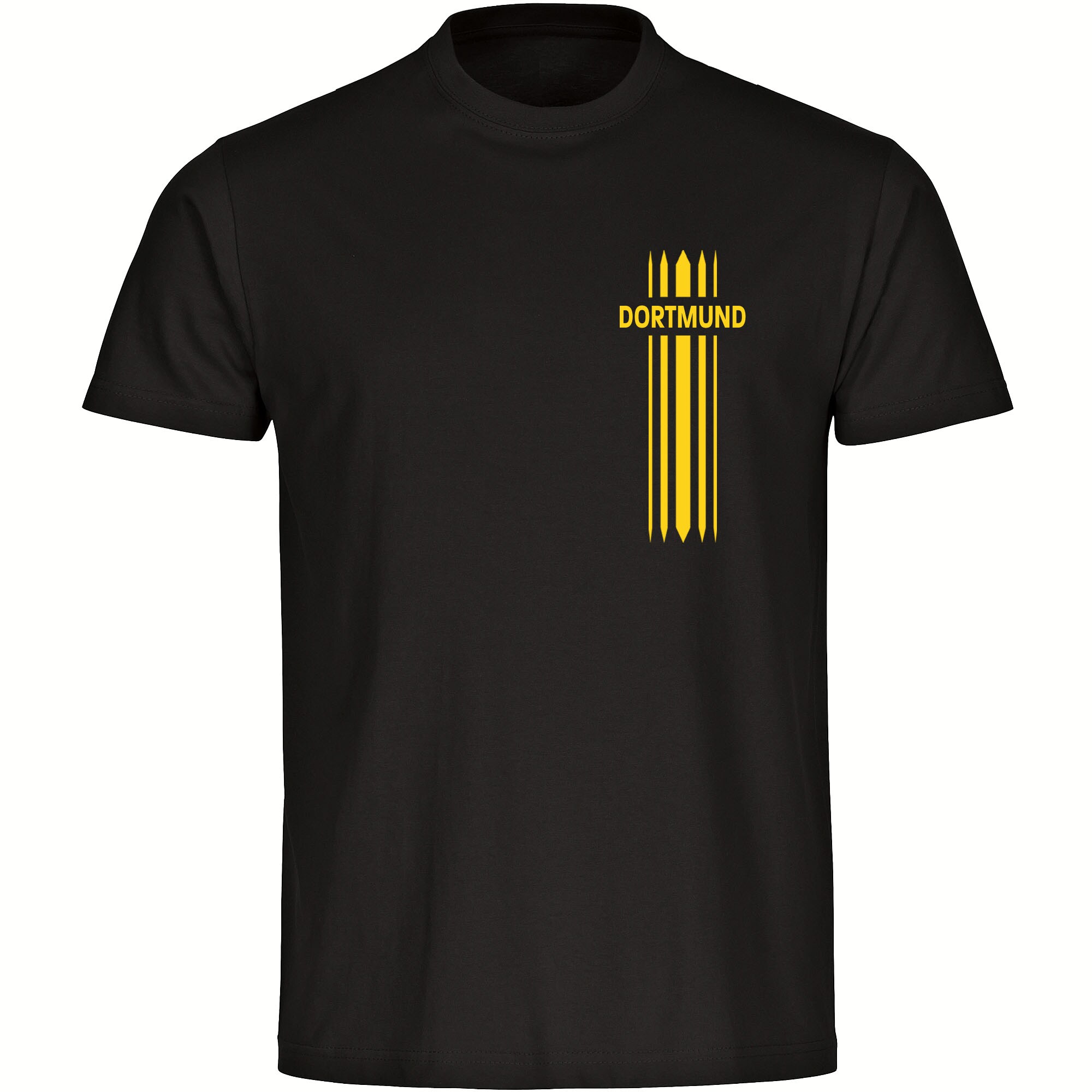 multifanshop® Kinder T-Shirt - Dortmund - Streifen - Druck gelb