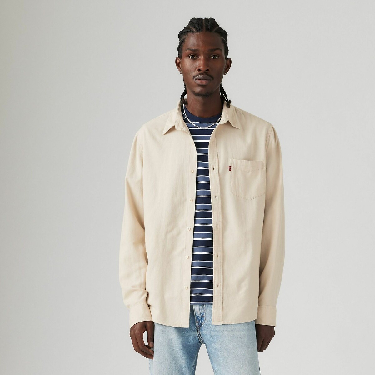 Camisa reta LEVI'S com bolso no peito em algodão e linho