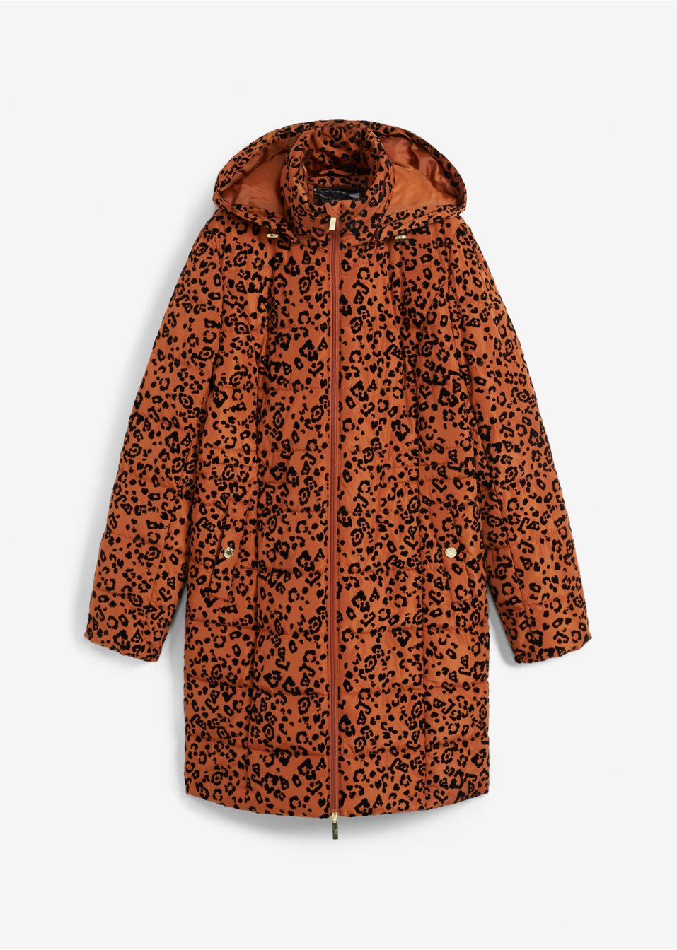 Manteau matelassé avec imprimé velours léopard