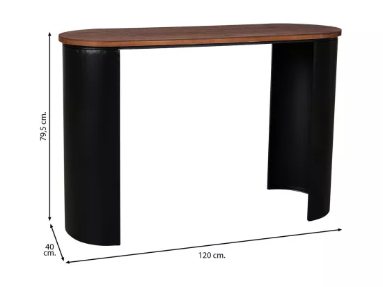 Console d'entrée en bois noir 120x40x79.5