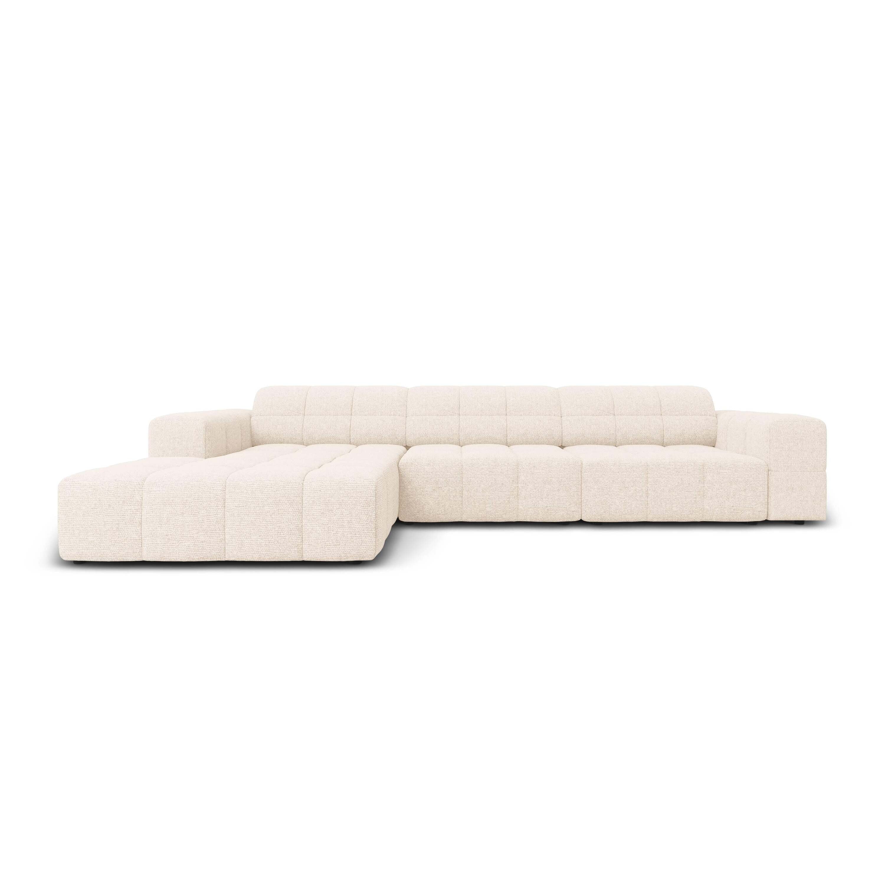 Cosmopolitan Design Chicago Hoekbank met Chaise Longue Links - Chenille - CrÃ¨me