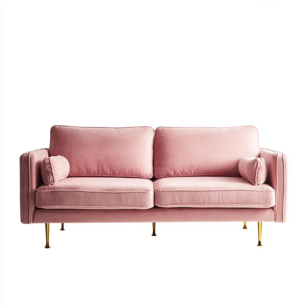 2-Sitzer-Sofa Samt 150x85x78 cm – Rosa – Modernes Design