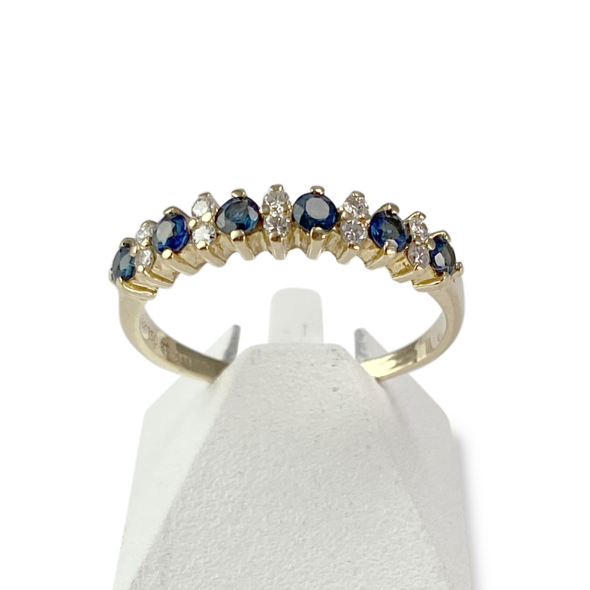 Bague d'occasion or 750 jaune diamants saphirs