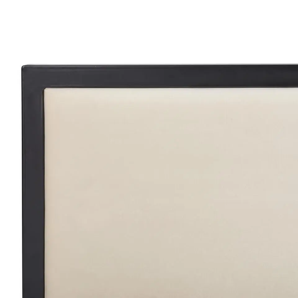 CLAMART - Tweepersoonsbed - Lichtbeige/Zwart - 140 x 200 cm - Metaal