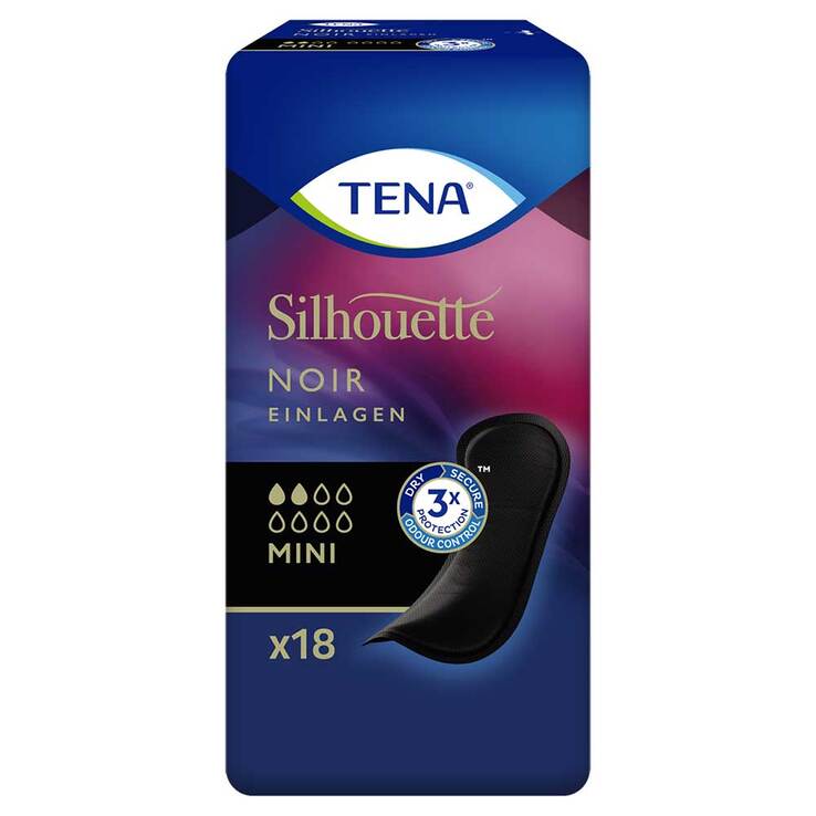 TENA® Silhouette NOIR Mini Einlagen bei Inkontinenz, 18 St