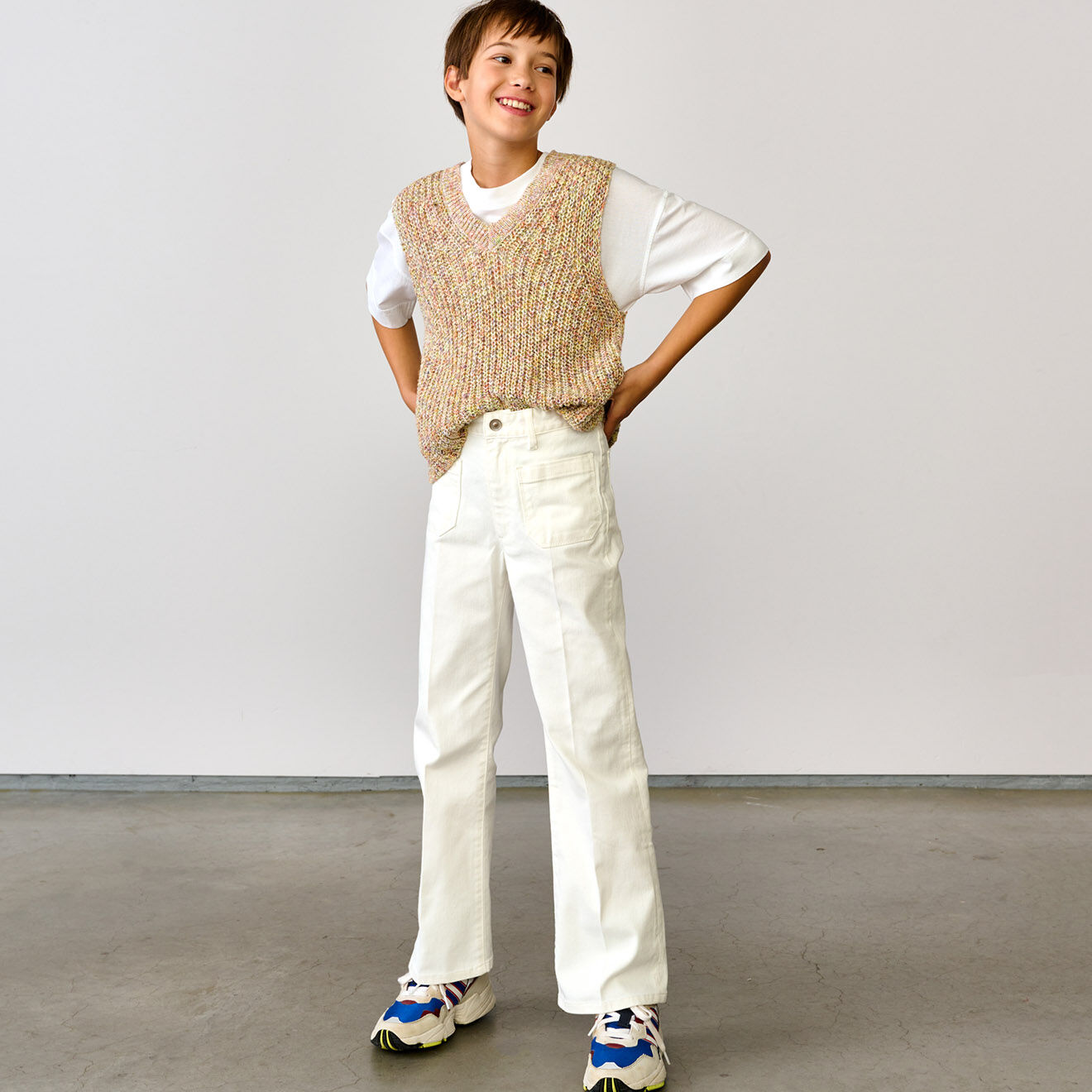 Bellerose Jean Pepy en Coton stretch jambes larges écru