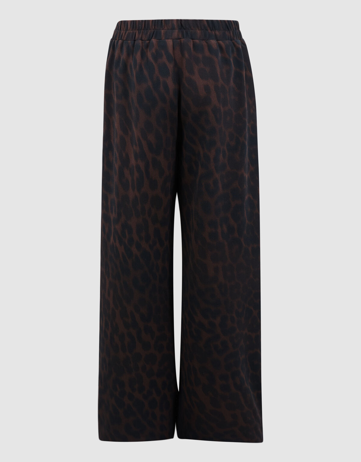 Leopard Stripe Wide Leg Fit Broek Donkerbruin