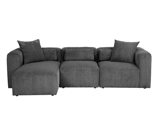 Ecksofa mit Longchair »Lenata«, anthrazit, links
