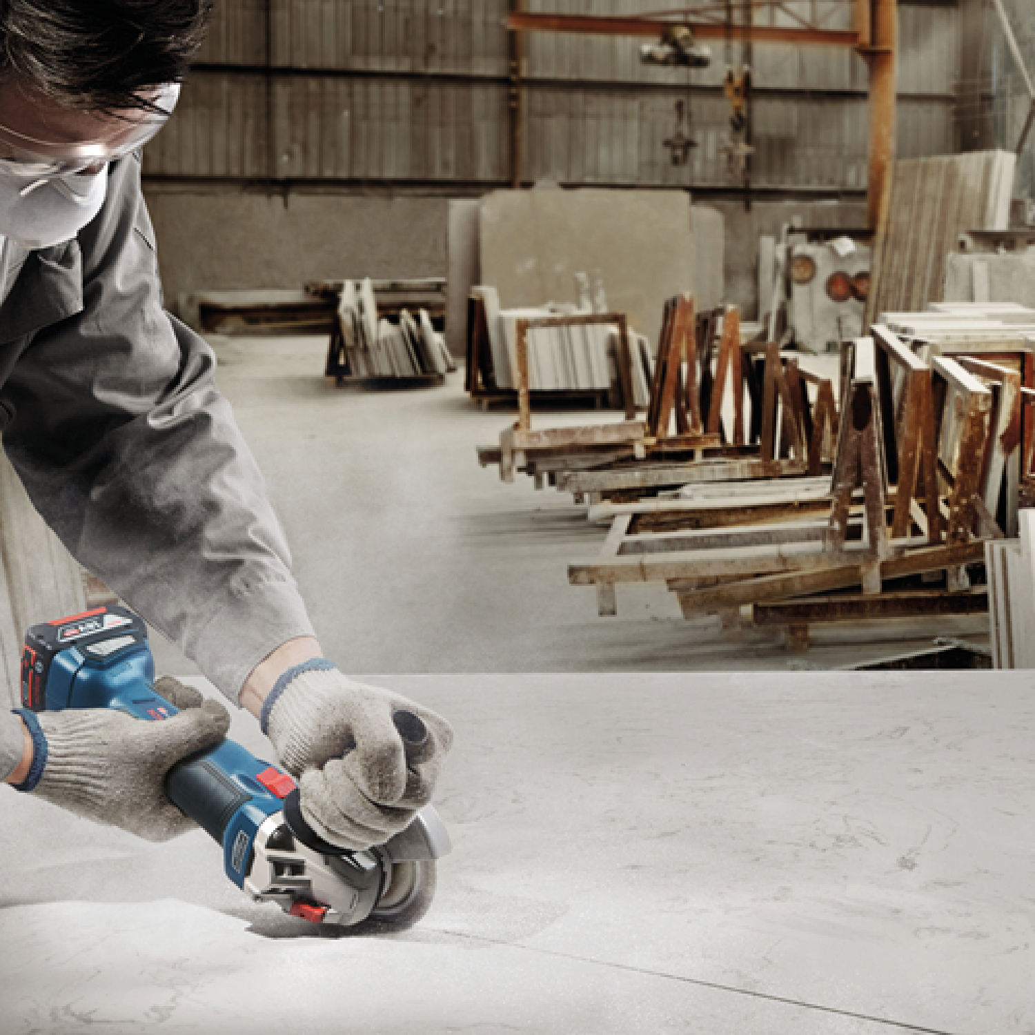 Bosch GWS 18V-10 accu haakse slijper body in L-Boxx