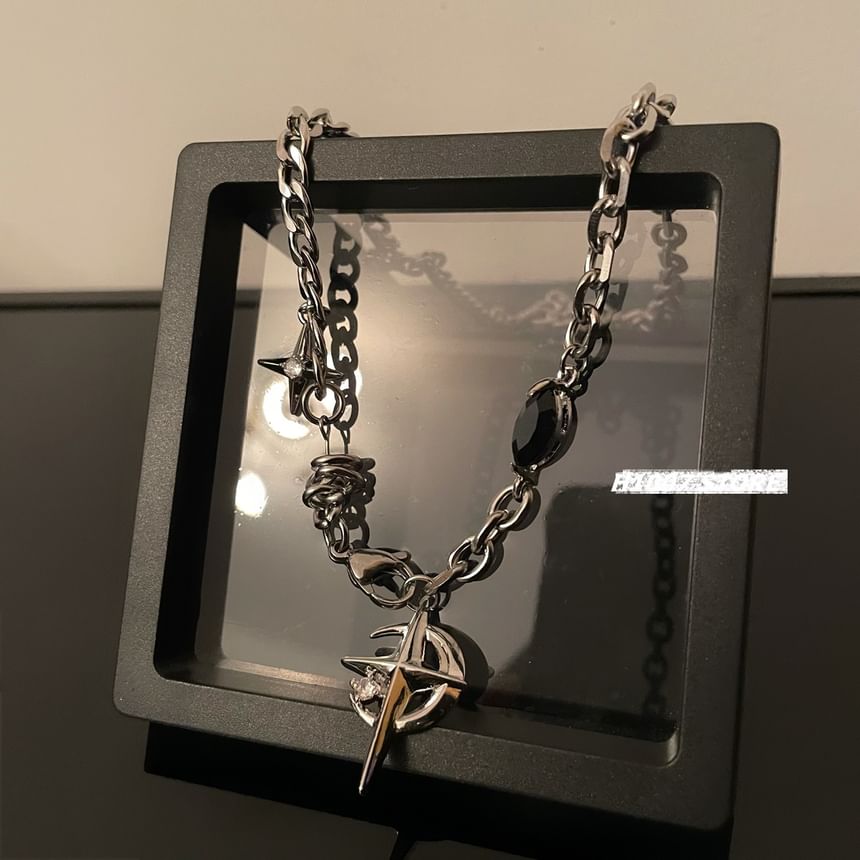 Lilafey - Ketting met strass-kruishanger