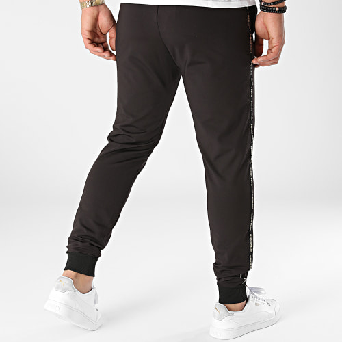 Pantalon Jogging A Bandes Taped Poly Noir
