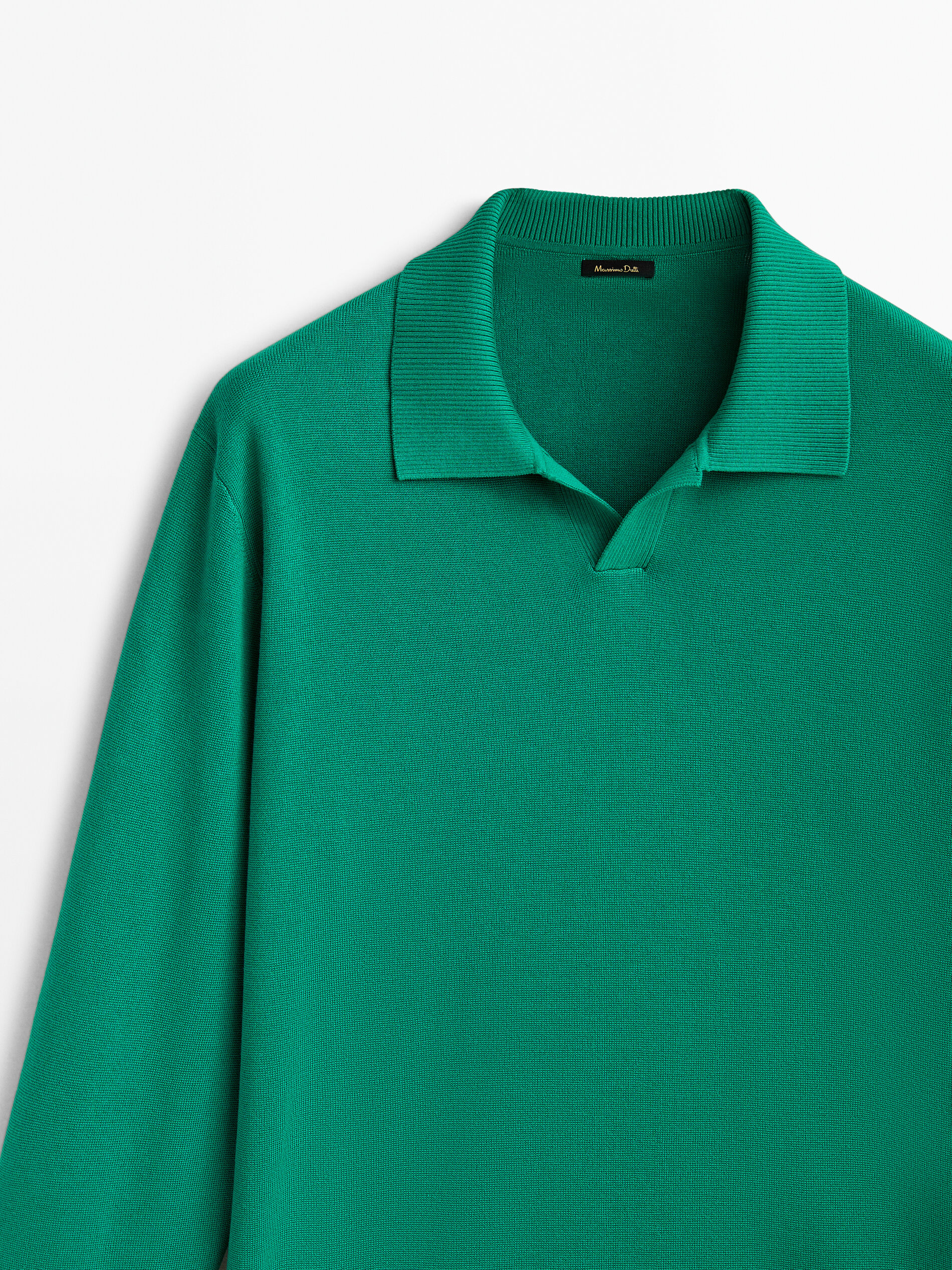 Camisa punto milano algodón cuello polo - Verde