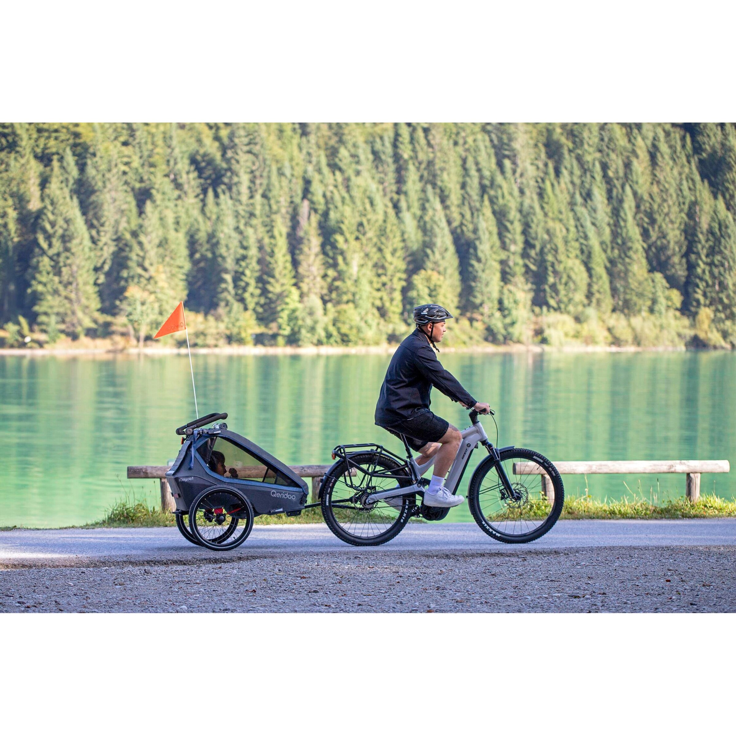 Qeridoo Fahrradanhänger Kidgoo 2 Navy Blue