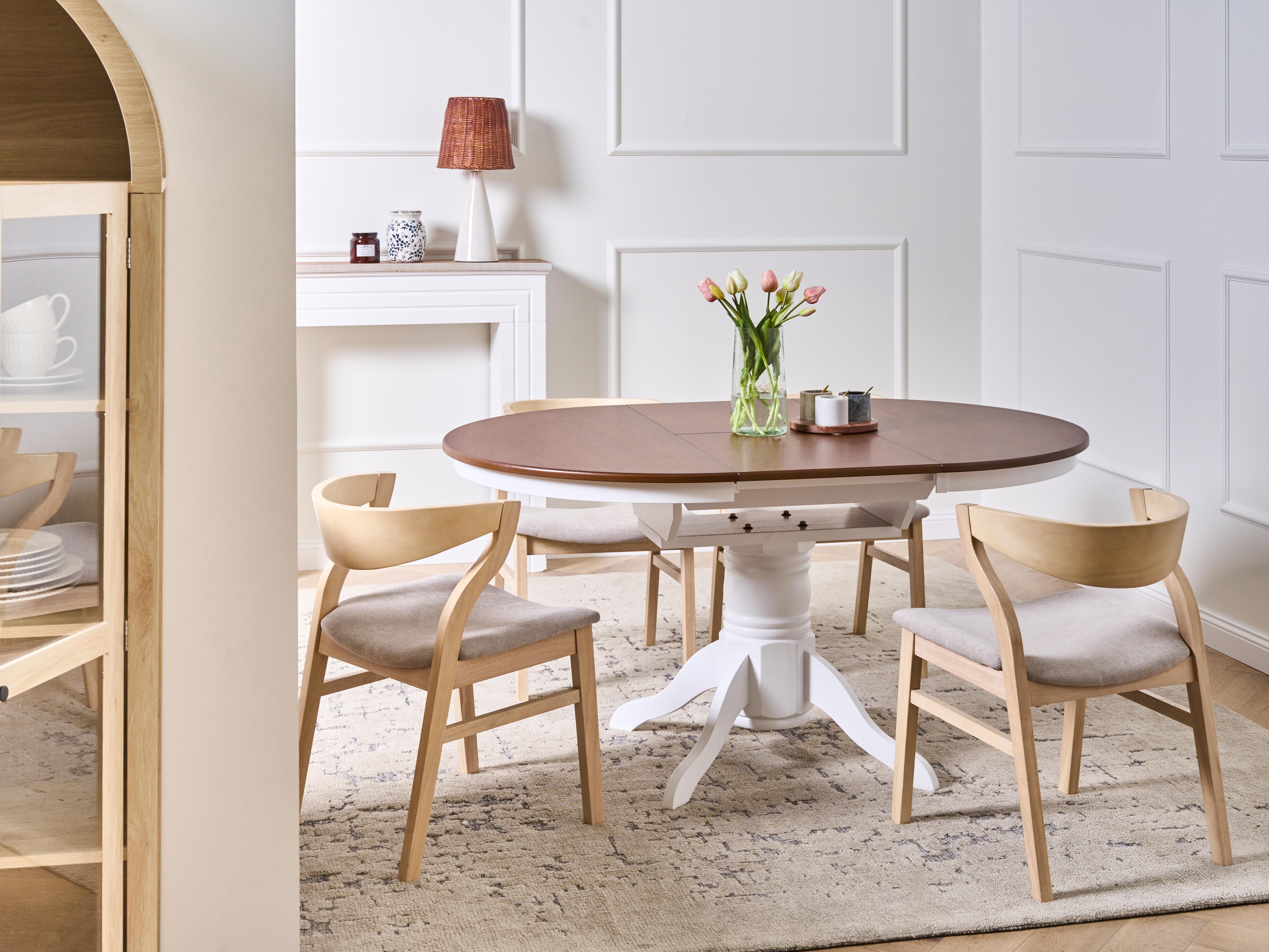 Eettafel uitschuifbaar AKRON Bruin essenhout 106 cm Hout 106/150 cm
