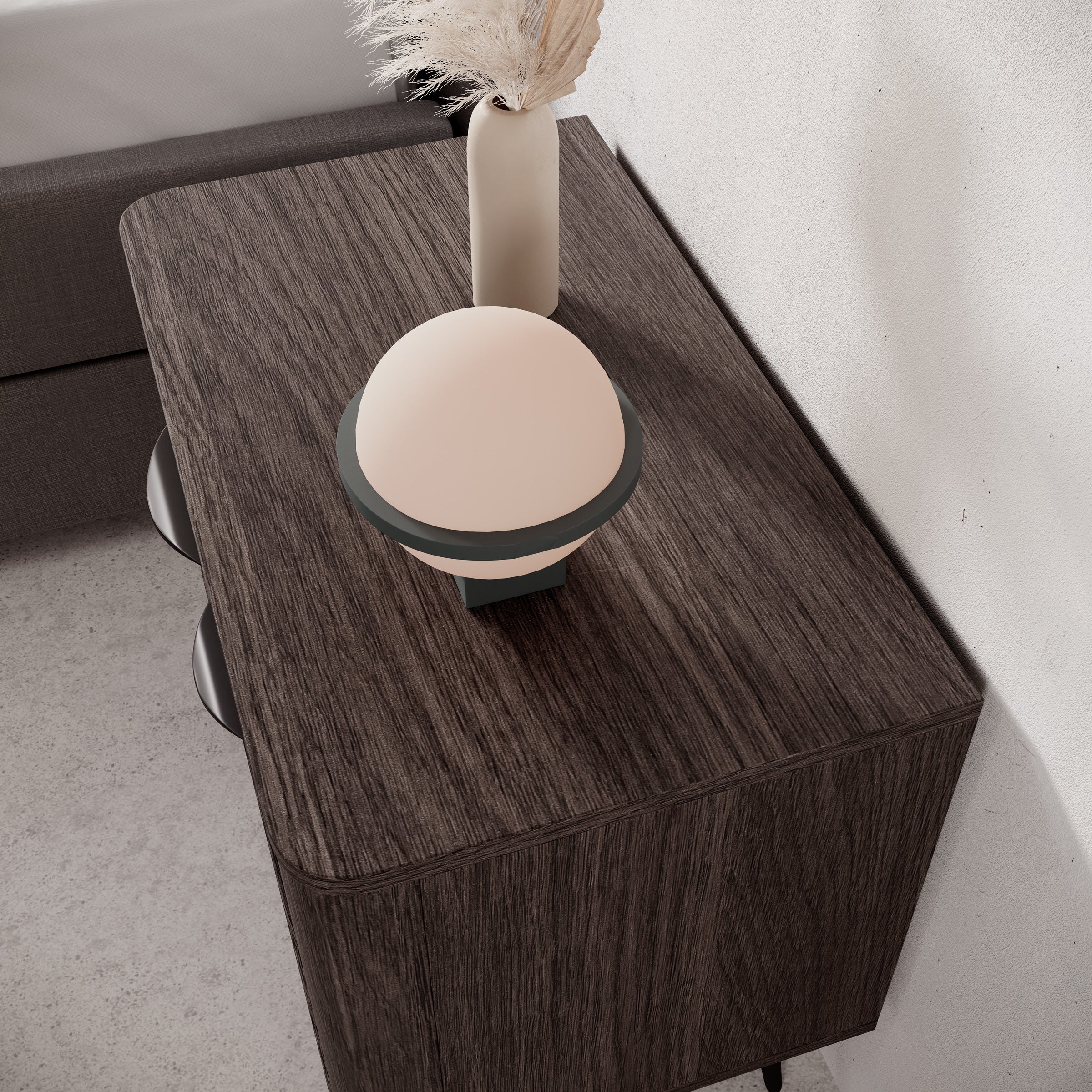 Meubella - Victoria - Nachtkastje - Donker eiken - 63 cm
