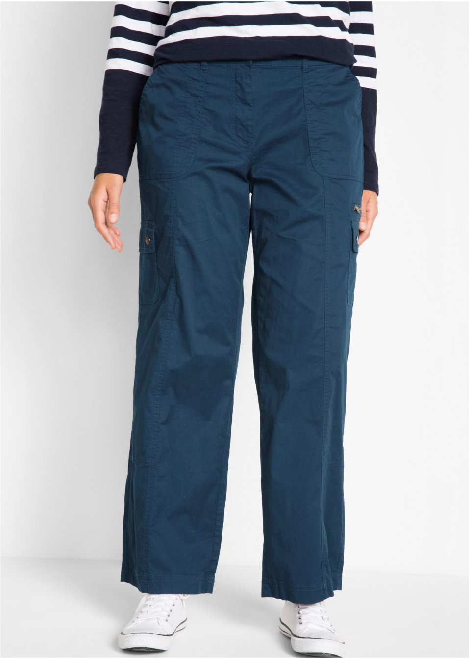 Pantalon cargo coton à taille confortable, Loose Fit