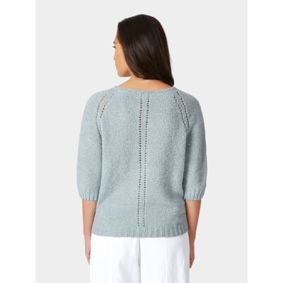 Damen-Strickshirt Halbarm, Hellblau