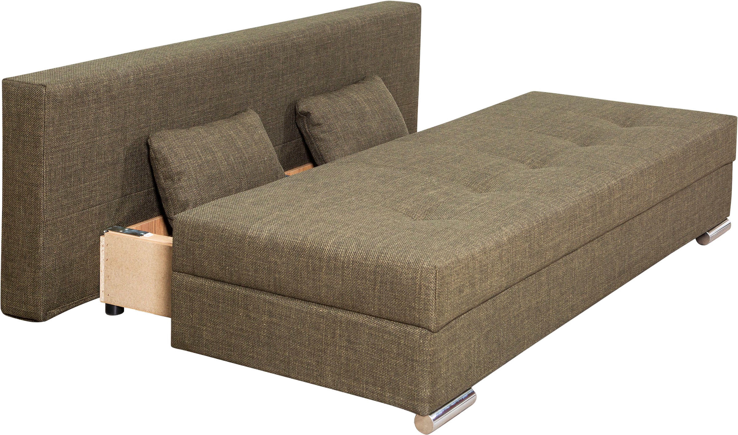 COLLECTION AB Schlafsofa »Tania mit Bettfunktion und Bettkasten« komfortabler Sitzkomfort: Federkern-Polsterung, inklusive Rückenkissen