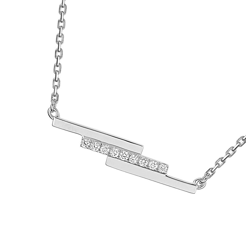 Collier Femme - Or 18 Carats - Diamant 0,05 Carats - Longueur : 42 cm