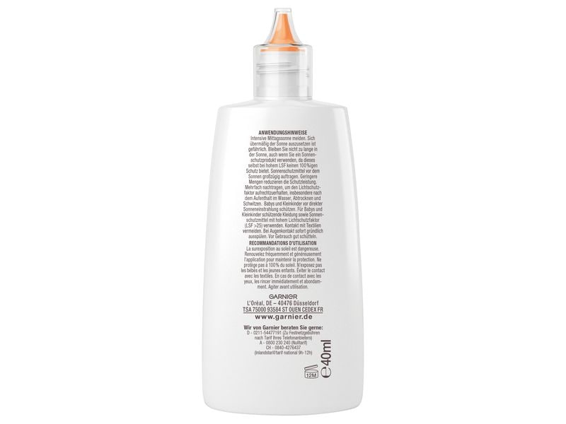Garnier Ambre Solaire Sonnencreme Sensitive expert  LSF 50 Wasserfestes Sonnenfluid speziell für Gesicht und Dekolleté