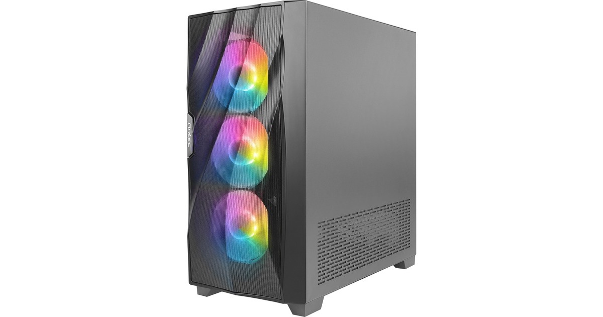 AntecDF700 FLUX midi tower behuizing  (Zwart | 2x USB-A | RGB | Tempered Glass)