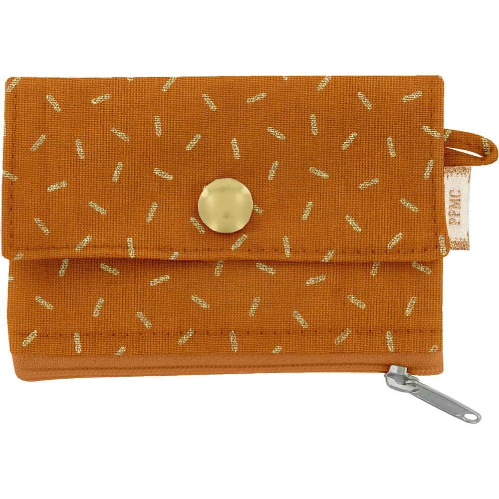 Mini Pochette Porte-Monnaie Paille Dorée Caramel