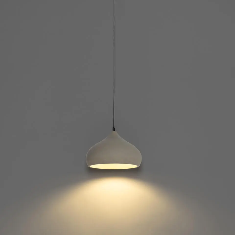 Qazqa hanglampen nick grijs e27