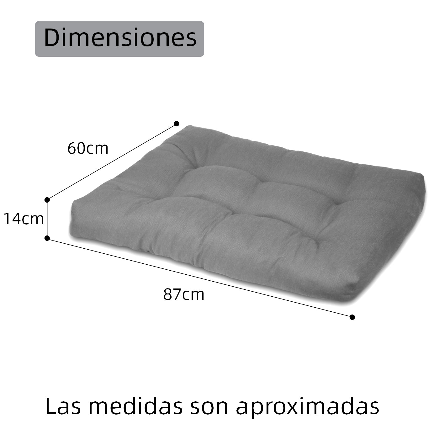 HOME MERCURY - Cama para animais de estimação, colchão para cães, tapete reversível estampado com enchimento de espuma para uso interno e externo. (Médio, Cinza)