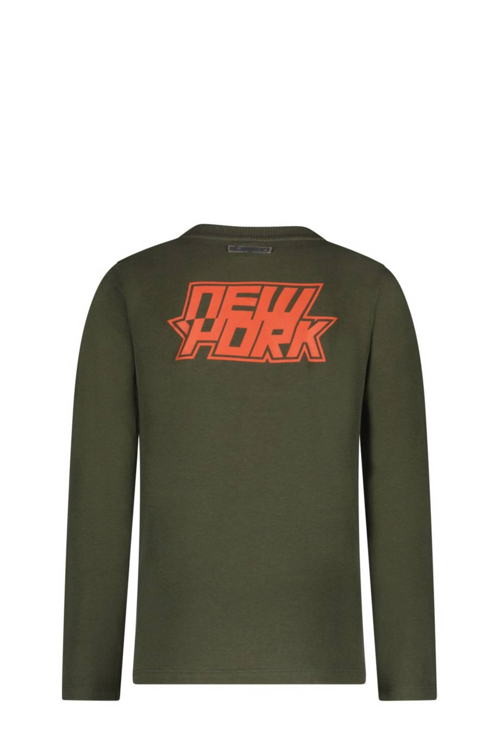 B.Nosy longsleeve Trevor met backprint donkergroen/oranje
