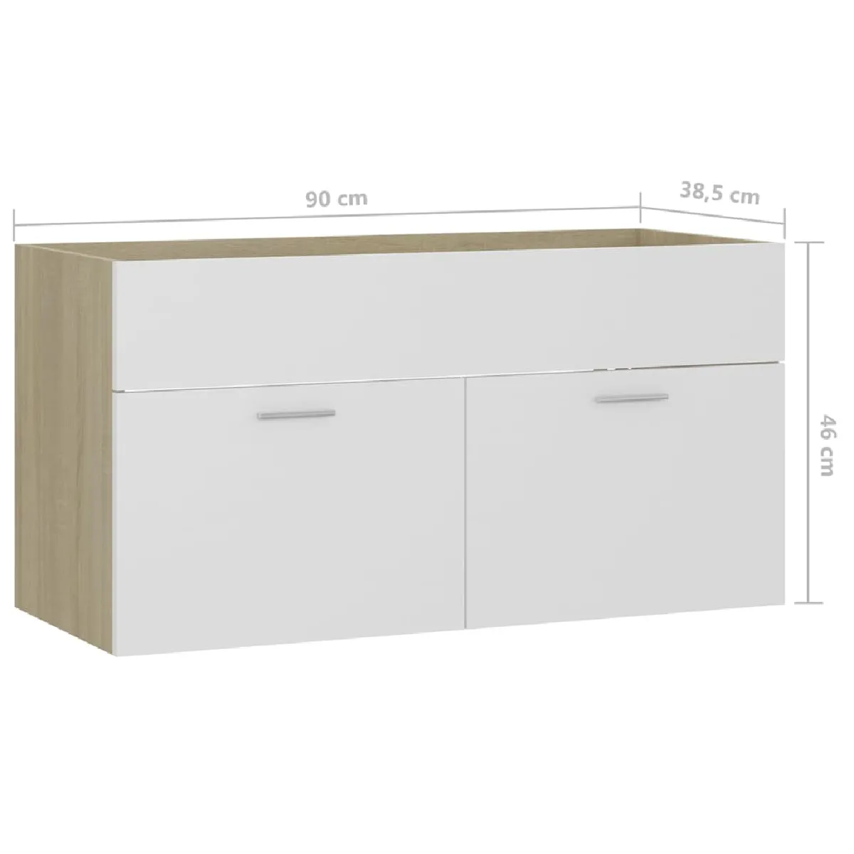 vidaXL Armoire évier lavabo chêne sonoma