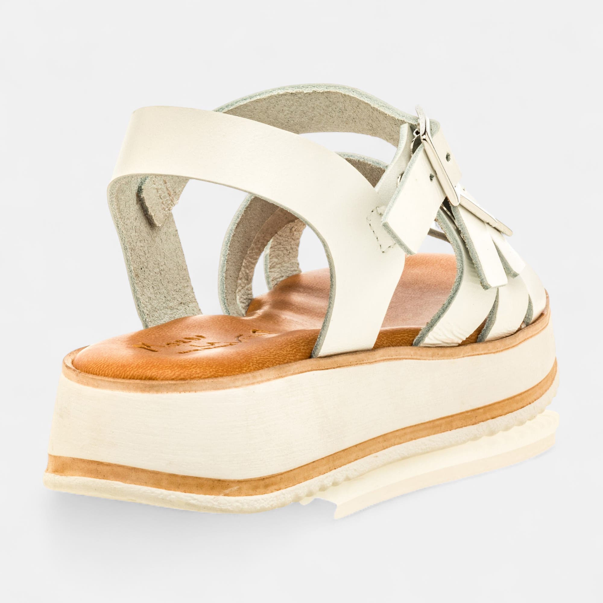 Nu-pieds Fille en cuir blanc