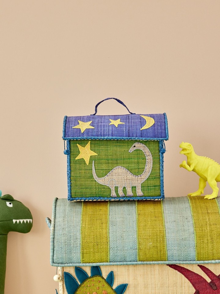 Rice - Raffia Børnetaske Dinosaur Tema