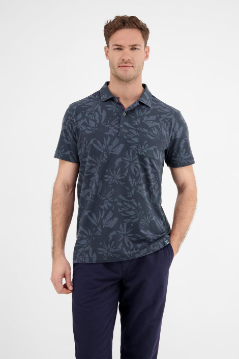 Lerros blauwe heren polo