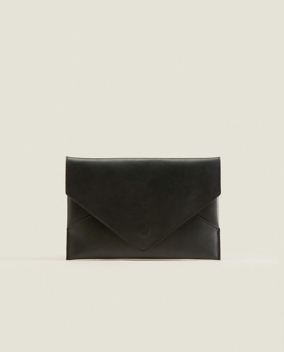 Clutch porta-documentos em couro