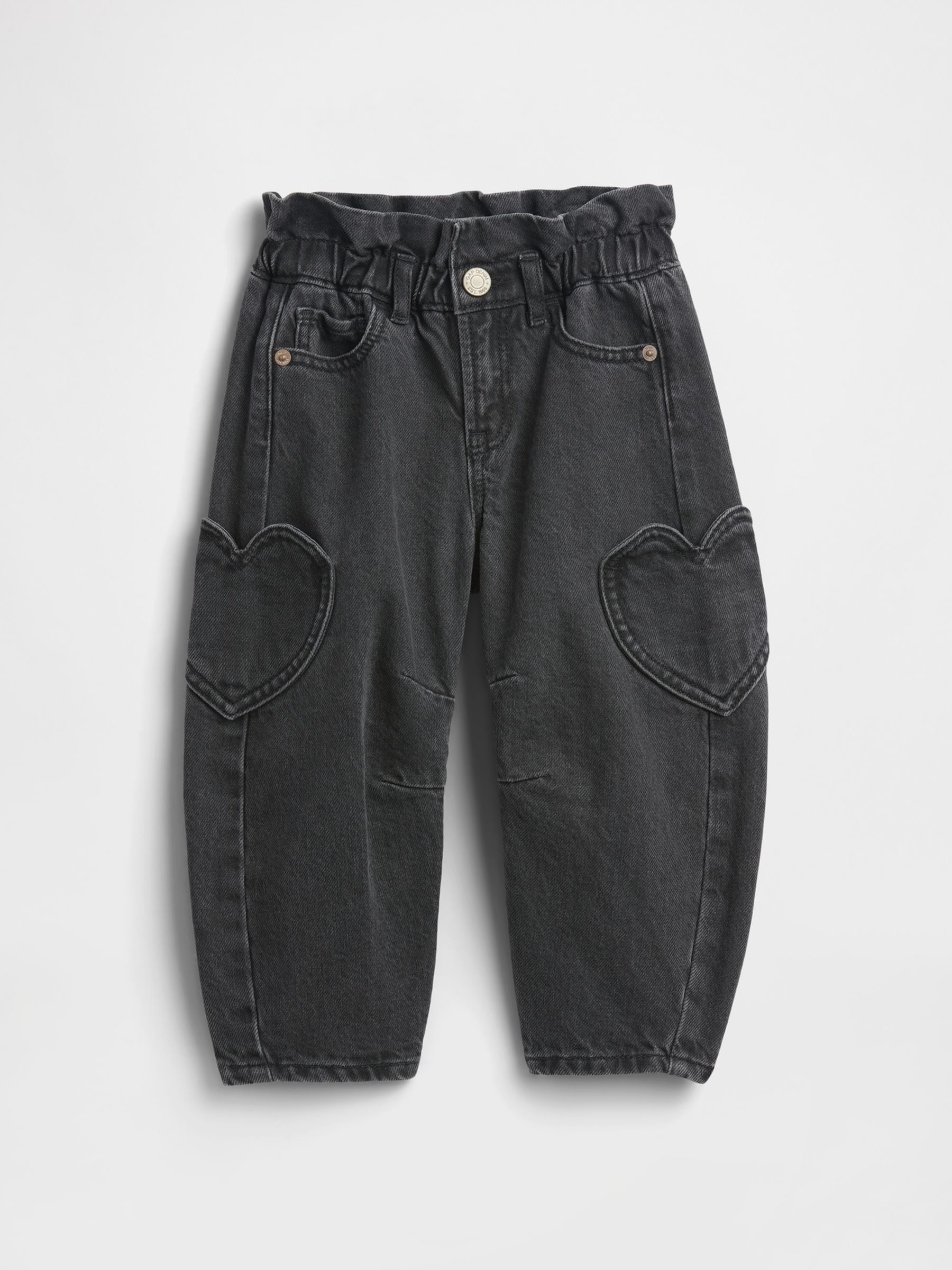 Zwarte wassing - Gap Paperbag Horseshoe Jeans (6mths-5yrs) (6mths-5yrs)