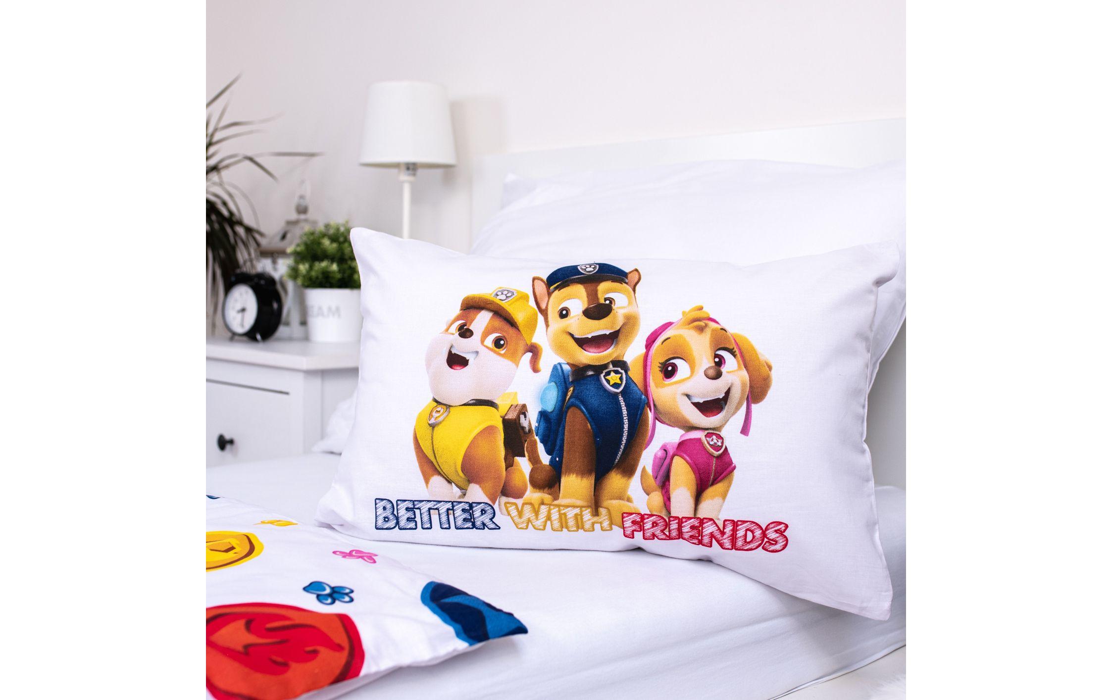 Kinderbettwäsche Paw Patrol PP498 100 x 135 cm + 40 x 60 cmBettwäscheset für ein kleineres Kinderbett